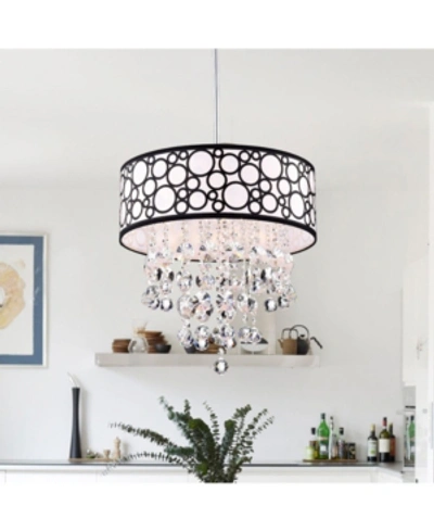 Home Accessories Crystal 17" 4-light Indoor Pendant Lamp With Light Kit In White