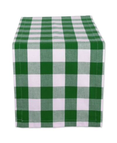 Design Imports Shamrock Buffalo Check Table Runner In Green