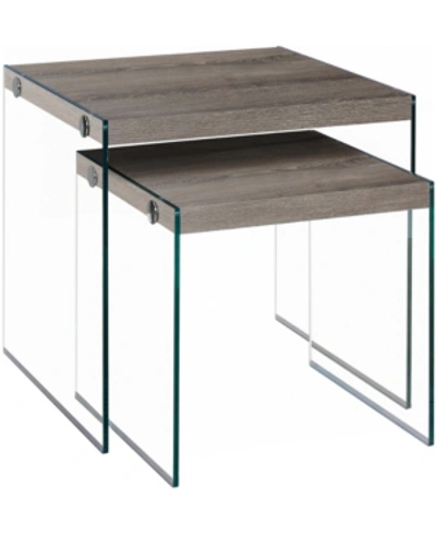 Monarch Specialties 2 Piece Nesting Table Set In Gray