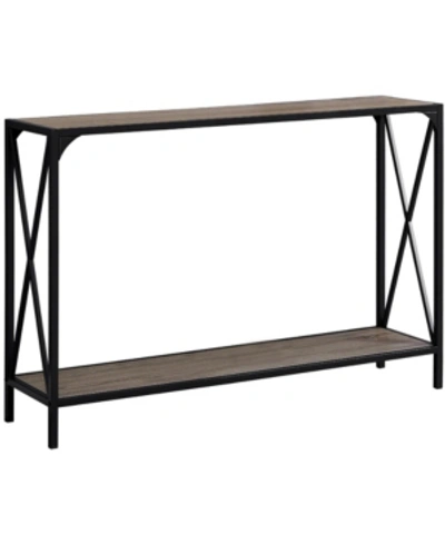 Monarch Specialties 48"l Hall Console Accent Table In Dark Taupe/black
