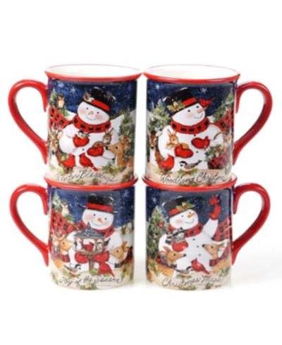 Certified International Magic Of Christmas Snowman 4 Piece Mug In Open Miscellaneous