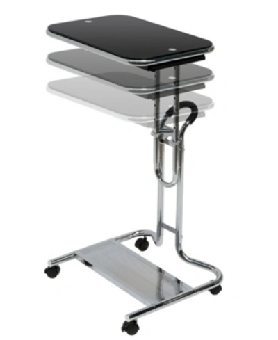 Clickhere2shop Laptop Cart With Mouse Chrome In Black