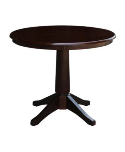 International Concepts 36" Round Top Pedestal Table In Coffee Bean