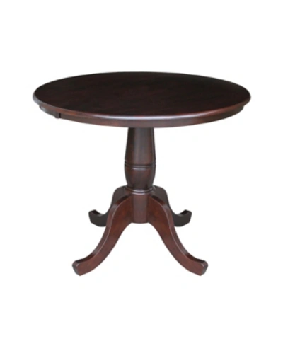 International Concepts 36" Round Top Pedestal Table In Coffee Bean