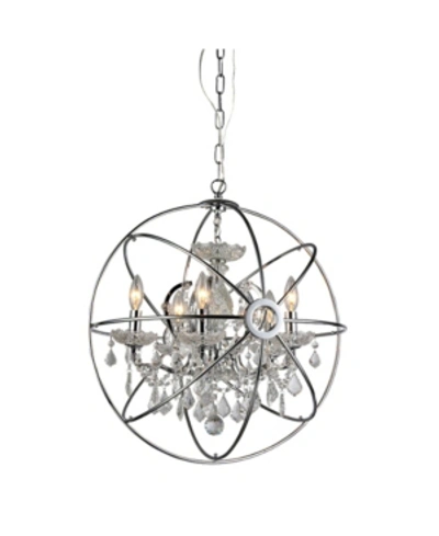 Home Accessories Saturn 17" 6-light Indoor Chandelier With Light Kit In Chrome