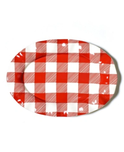 Coton Colors Buffalo Ruffle Oval Platter In Red