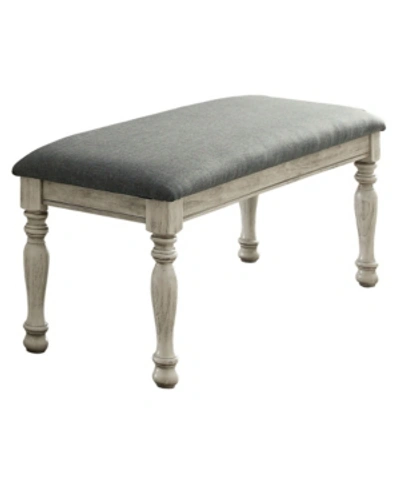 Furniture Monson Padded Bench In Light Grey