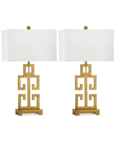 Safavieh Set Of 2 Greek Key Gold-tone Table Lamps