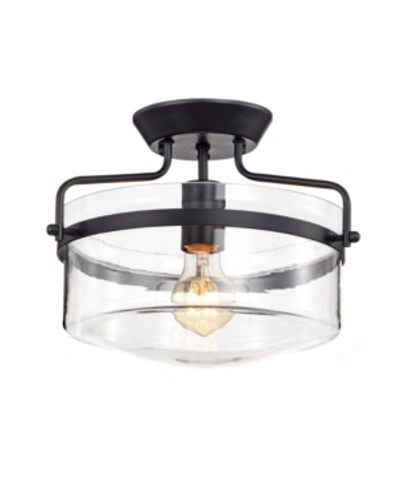 Home Accessories Merwin 12.6" 1-light Indoor Semi-flush Mount Chandelier With Light Kit In Black