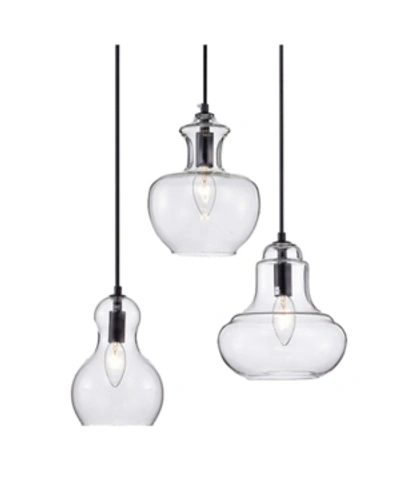 Home Accessories Beveen 17" 3-light Indoor Pendant Lamp With Light Kit In Black