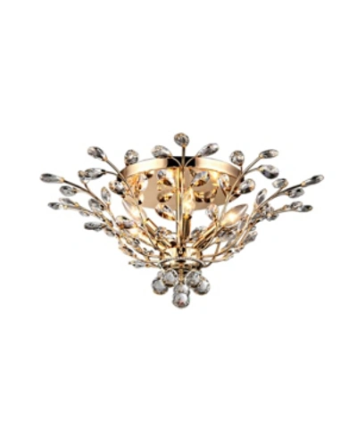 Home Accessories Ava 12" 6-light Indoor Flush Mount Chandelier With Light Kit In Gold