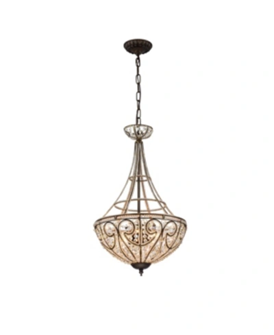 Home Accessories Gaspard 15" 4-light Indoor Pendant Lamp With Light Kit In Gold