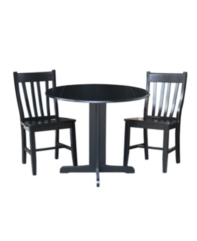 International Concepts 36" Dual Drop Leaf Table With 2 San Remo Chairs