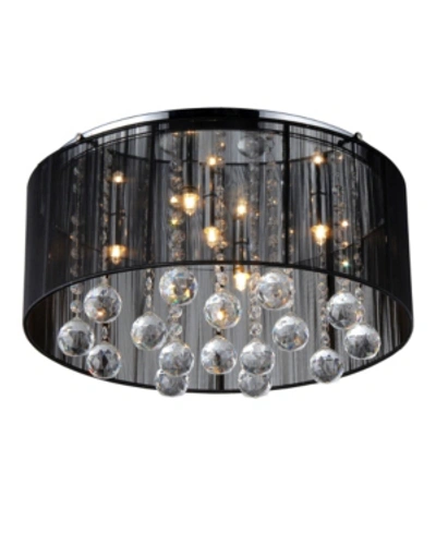 Home Accessories Crystal 18" 5-light Indoor Pendant Lamp With Light Kit In Black
