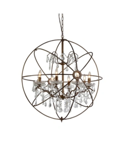 Home Accessories Edwards 26" 6-light Indoor Chandelier With Light Kit In Brown