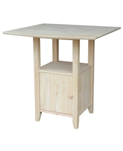 International Concepts Dual Drop Leaf Bistro Table - Bar Height - With Storage In No Color