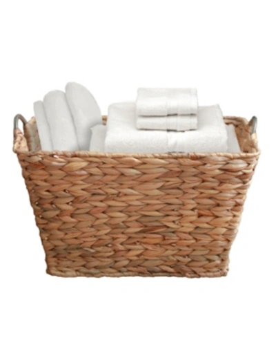 Vintiquewise Water Hyacinth Wicker Large Square Storage Laundry Basket With Handles In Natural