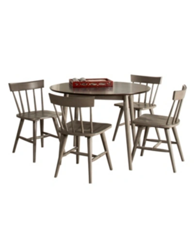 Hillsdale Mayson 5- Piece Dining Set With Spindle Back Chairs In Grey