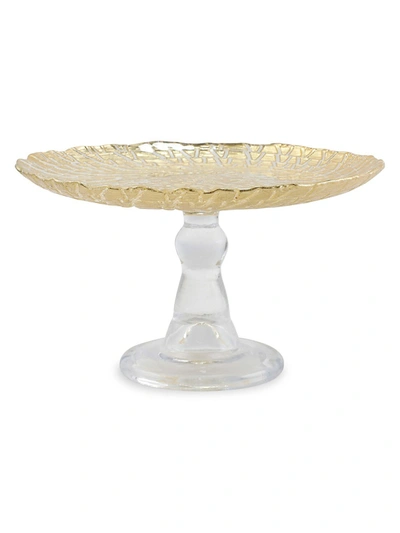 Vietri Rufolo Glass Gold Crocodile Small Cake Stand