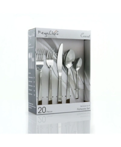 Megachef Cravat Flatware Set Of 20-piece In Matte Silver Tone