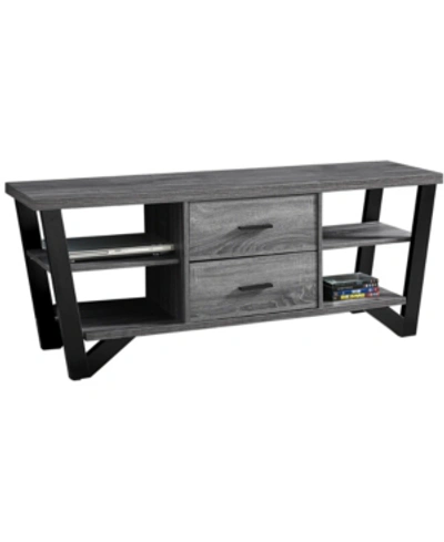 Monarch Specialties 60"l Tv Stand With 2 Storage Drawers In Grey-black