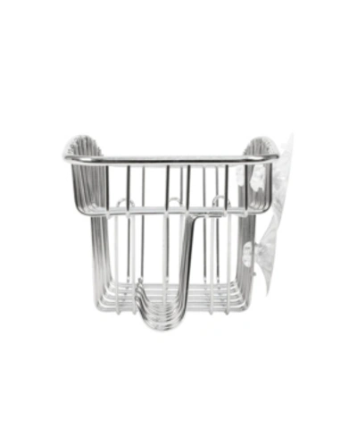 Spectrum Contempo Suction Shower Basket With Hooks In Silver