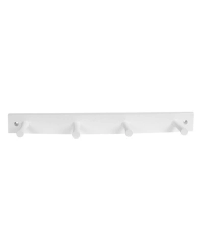 Spectrum Diversified Wall-mounted 4 Peg Wood Hook Rack In White