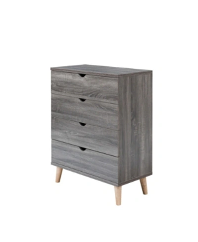Furniture Of America Massenburg Ii Modern 4-drawer Chest In Grey
