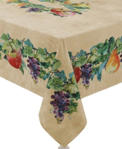 Laural Home Palermo 70x144 Tablecloth In Tan And Green