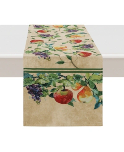 Laural Home Palermo 13x90 Table Runner In Tan And Green