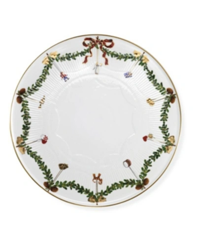 Royal Copenhagen Star Fluted Christmas Cake Dish, 12.5" L In Multi