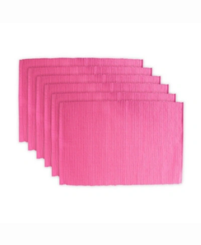 Design Imports Flamingo Ribbed Placemat, Set Of 6 In Pink