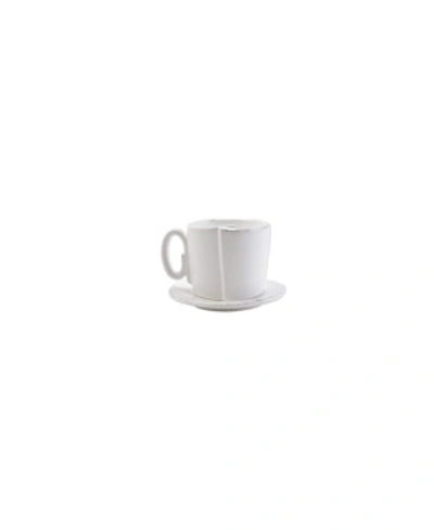 Vietri Lastra White Cup And Saucer