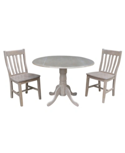 International Concepts 42" Dual Drop Leaf Table With 2 Schoolhouse Chairs