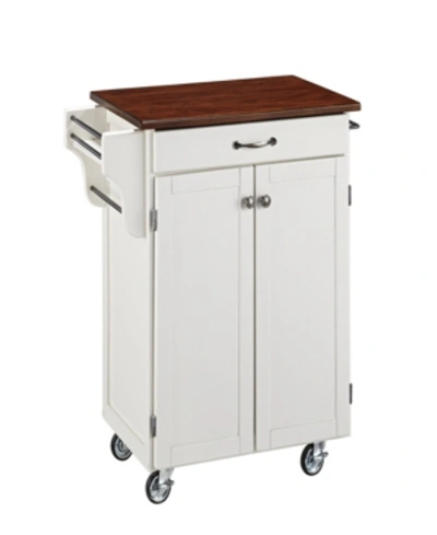 Home Styles Cuisine Cart With Cherry Top In Open White