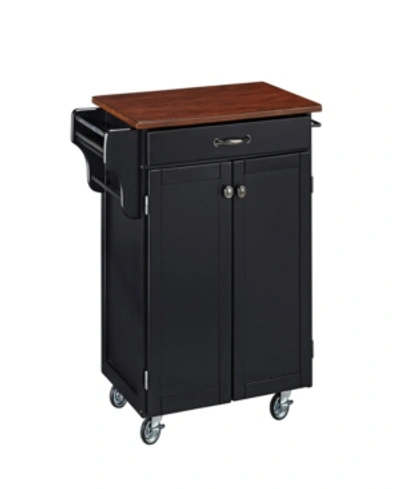 Home Styles Cuisine Cart With Cherry Top In Black