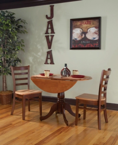 International Concepts 42" Dual Drop Leaf Table With 2 Emily Chairs