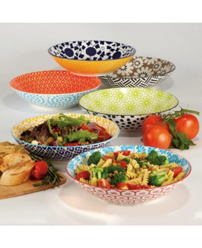 Certified International Chelsea Set Of 6 Dinner Bowls In Multicolor