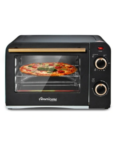 Elite Gourmet 4-slice Diner Retro Countertop Toaster Oven, Bake, Broil, Toast, 9" Pizza, Temperature & 60min Timer In Black