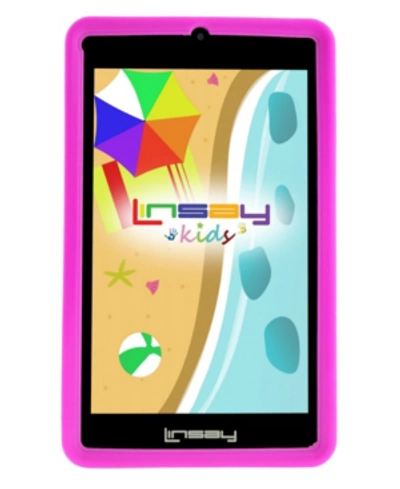 Linsay 7" 2gb Ram 32gb Android 10 Wifi Tablet, Camera, Apps, Games, Learning Tab For Children With Pink Kid In Black