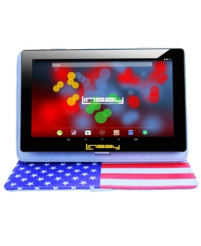 Linsay 10.1" 1280 X 800 Ips Screen Quad Core 2gb Ram Tablet 32gb Android 10 With Usa Style Leather Case In Black
