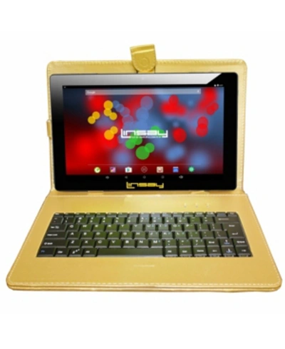 Linsay 10.1" 1280x800 Ips Screen Quad Core 2gb Ram Tablet 32gb Android 10 With Golden Keyboard In Black