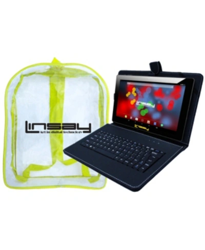 Linsay 10.1" Quad Core 1280x800 Ips Screen 2gb Ram Android 10 Tablet 32gb With Black Keyboard And Bag Pack
