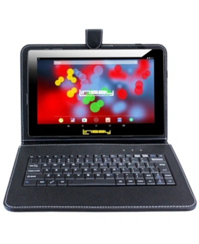 Linsay New  10.1" Tablet With Black Keyboard Case With Super Screen Ips Quad Core 2gb Ram 64gb Androi