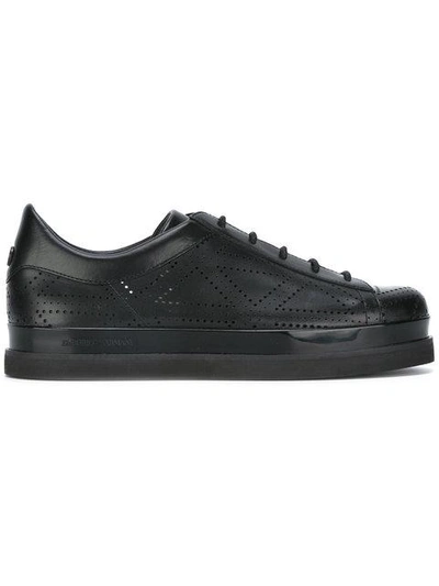 Emporio Armani Hole-punch Detail Sneakers