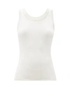 The Row Aniela Scoop-neck Merino-wool Blend Tank Top In Neutral