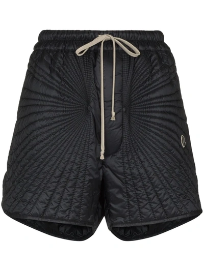 Moncler Radiance Drawstring Quilted Down Shorts In Black