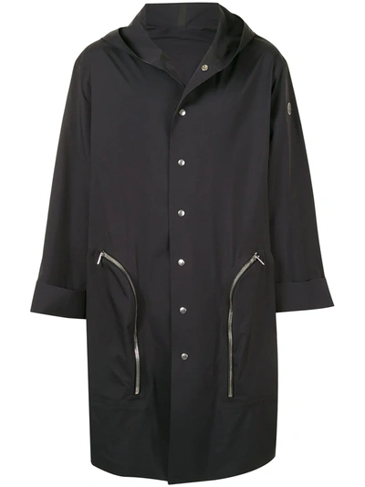Moncler Nesbitt Hooded Single-breasted Coat In Black