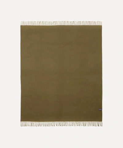 The Tartan Blanket Co. Lambswool Blanket In Green