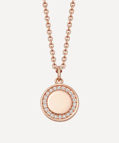 Astley Clarke Cosmos White Sapphire Pendant Necklace In Rose Gold